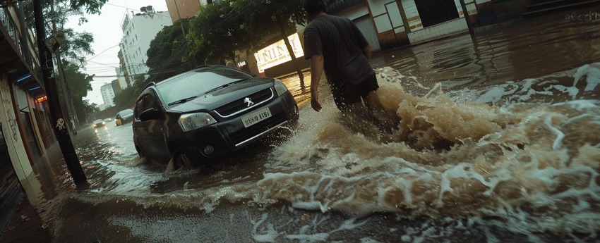 carro alagado